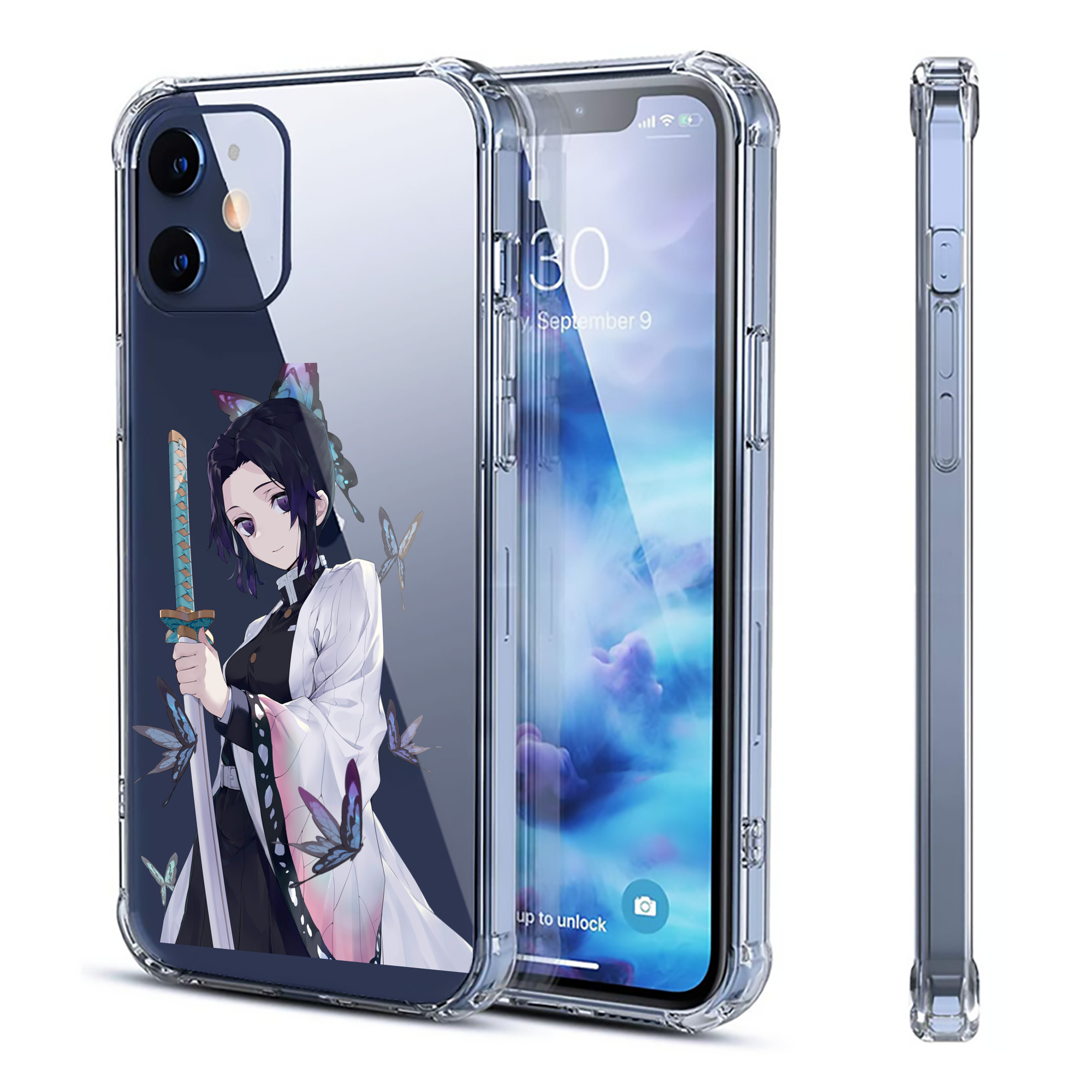 （画像用） 鬼滅の刃（きめつのやいば）蟲柱-胡蝶 しのぶ／こちょう しのぶ Kochou Shinobu 【iPhone 12シリーズ対応】透明スマホケース（クリアソフトケース）